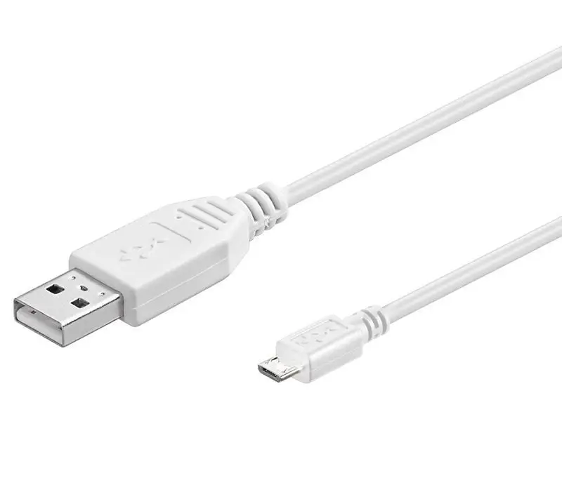 PremiumCord USB 2.0 A-Micro B kábel, M/M, 3 m, biely